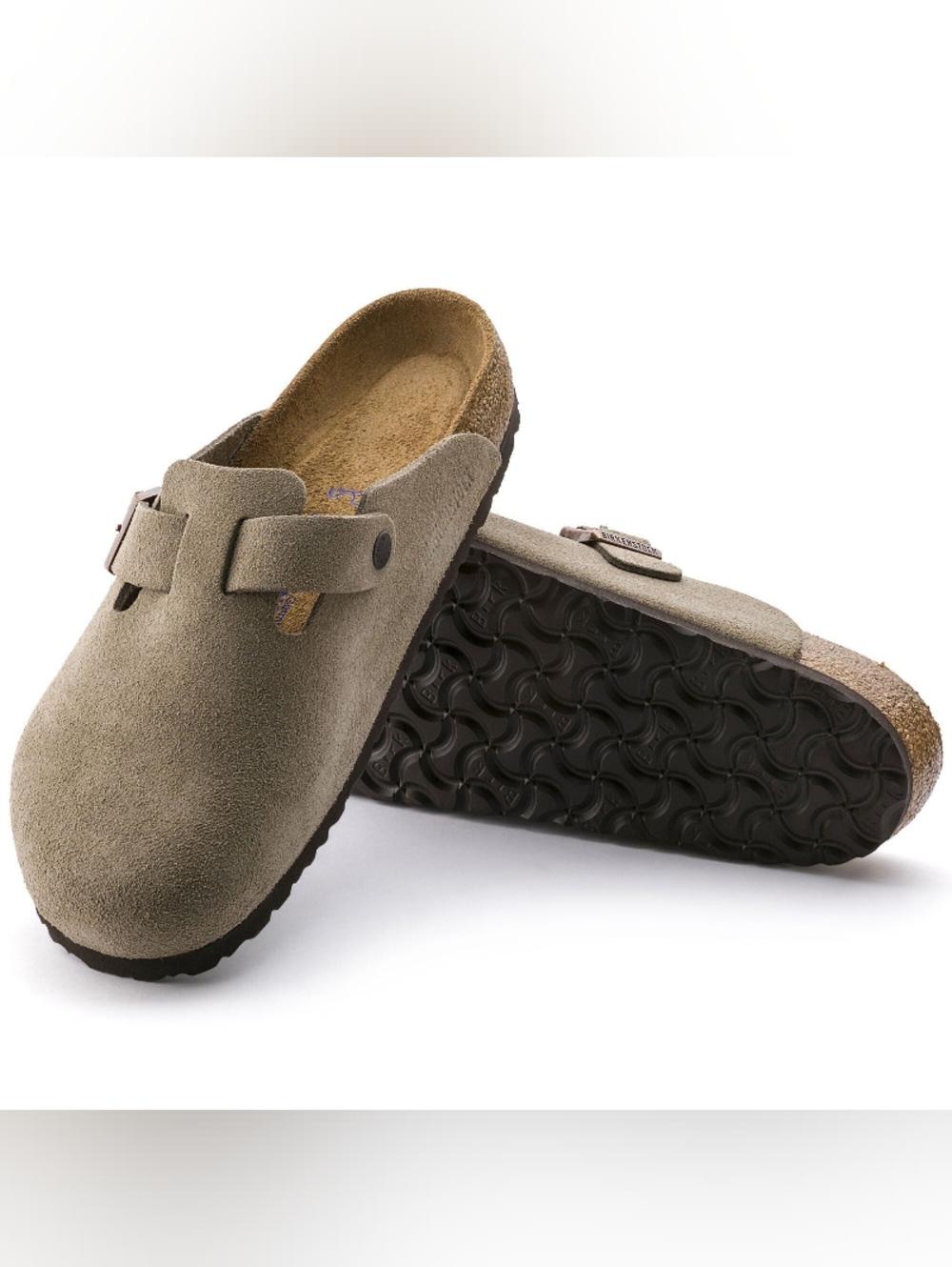 Men's Size 10 Narrow Width New With Damaged Box Taupe Birkenstock Boston Clog - Picture 2 of 3